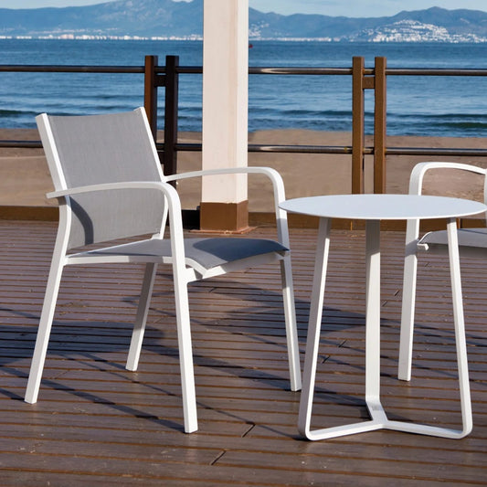 Gallis Stackable Armchair - White | Silverblack