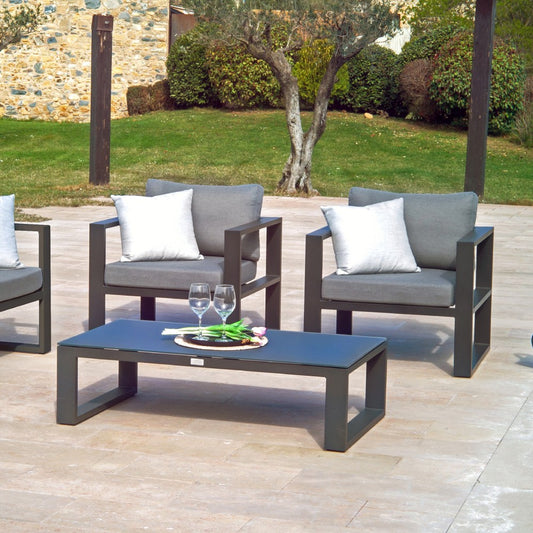 Belluno Rectangle Coffee Table - Charcoal matte gray