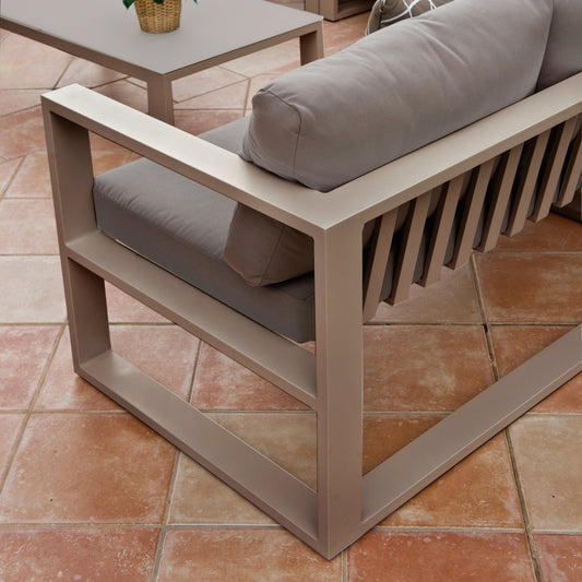 Belluno 2 Seat Sofa with Cushions - Champagne