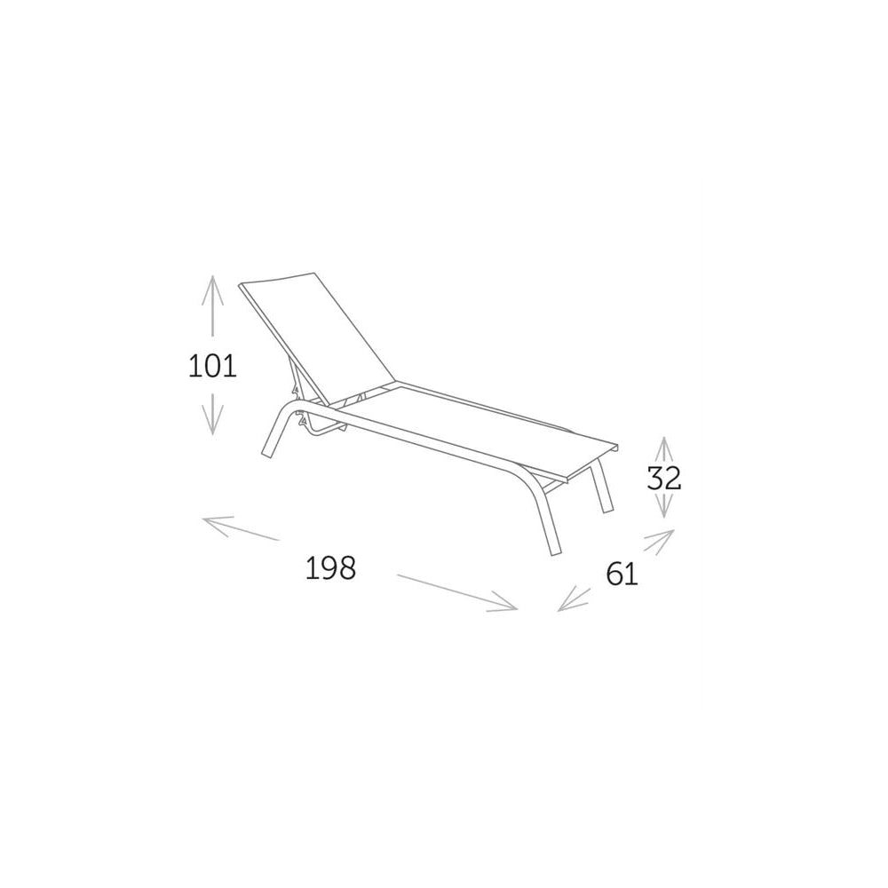 July Stackable Sunlounger - White|White
