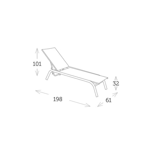 July Stackable Sunlounger - White|White
