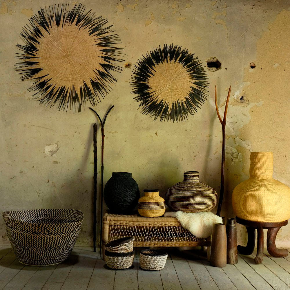 Malawi natural rattan bench 100 x 50 x 40 cm