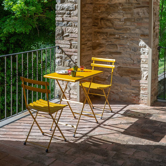 Arc en ciel Set 2 folding chairs 1 folding table - Indian brown