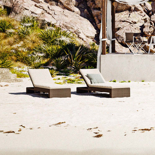 Lounge Beach Chair with Wheels and Gas Spring - Java