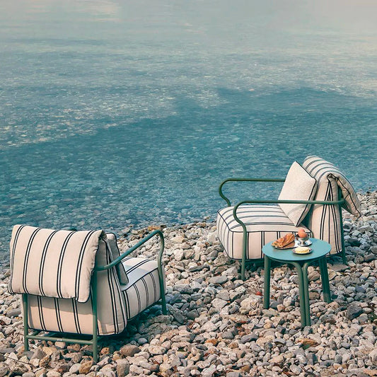 Salò Armchair with Seat and Backrest Cushion