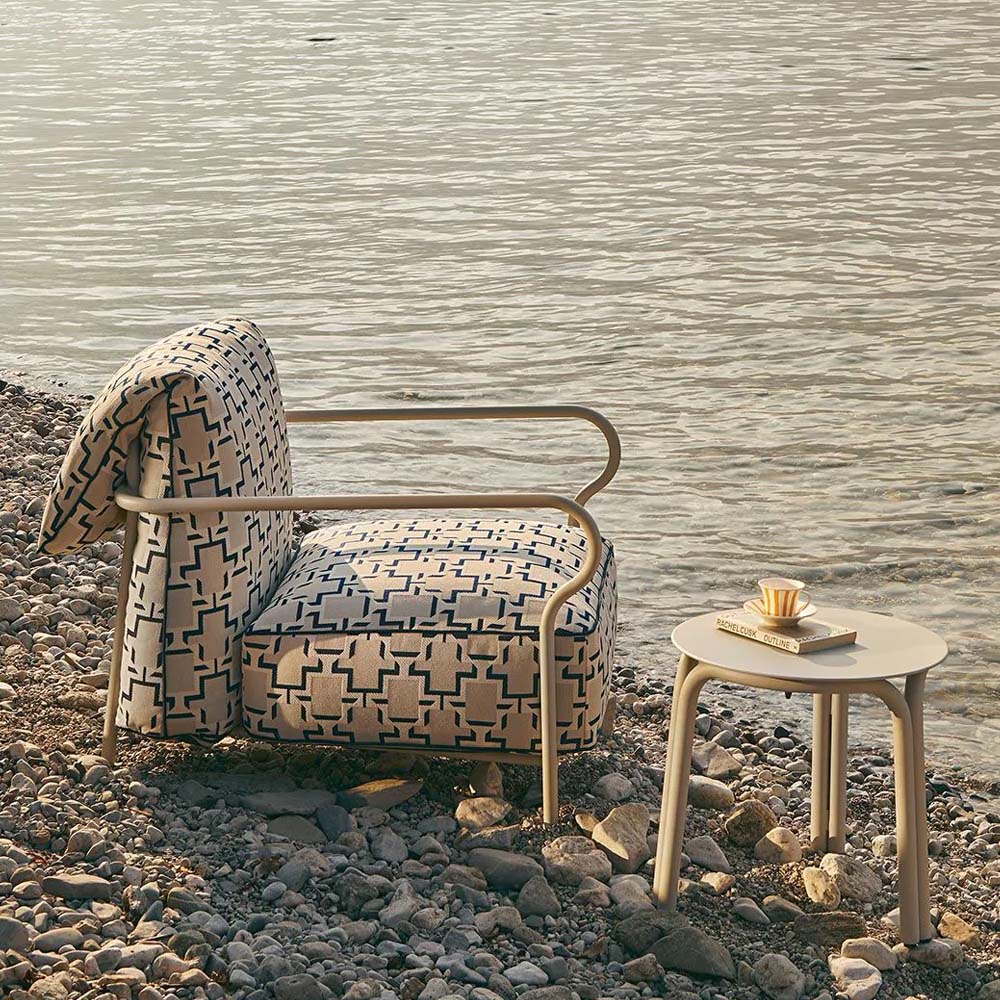 Salò Armchair with Seat and Backrest Cushion
