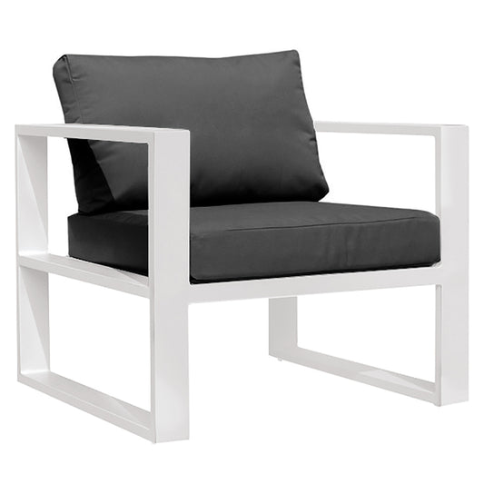Belluno Armchair with Cushions - White gray