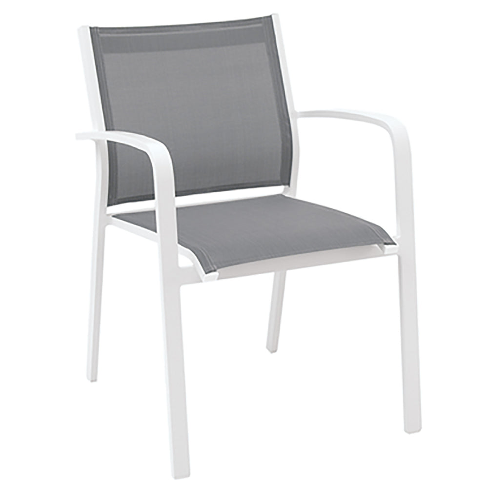 Gallis Stackable Armchair - White | Silverblack