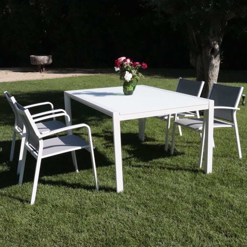 Gallis Stackable Armchair - White | Silverblack