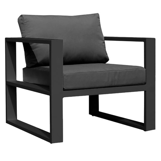 Belluno Armchair with Cushions - Charcoal gray