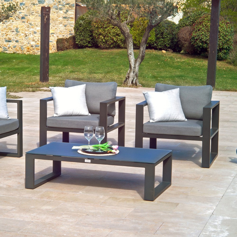 Belluno Rectangle Coffee Table - Charcoal matte gray