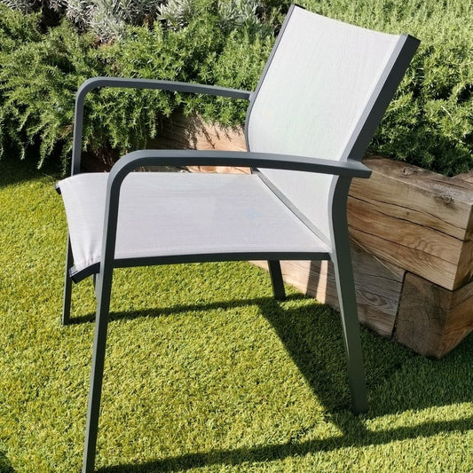 Gallis Stackable Armchair - Charcoal silverblack