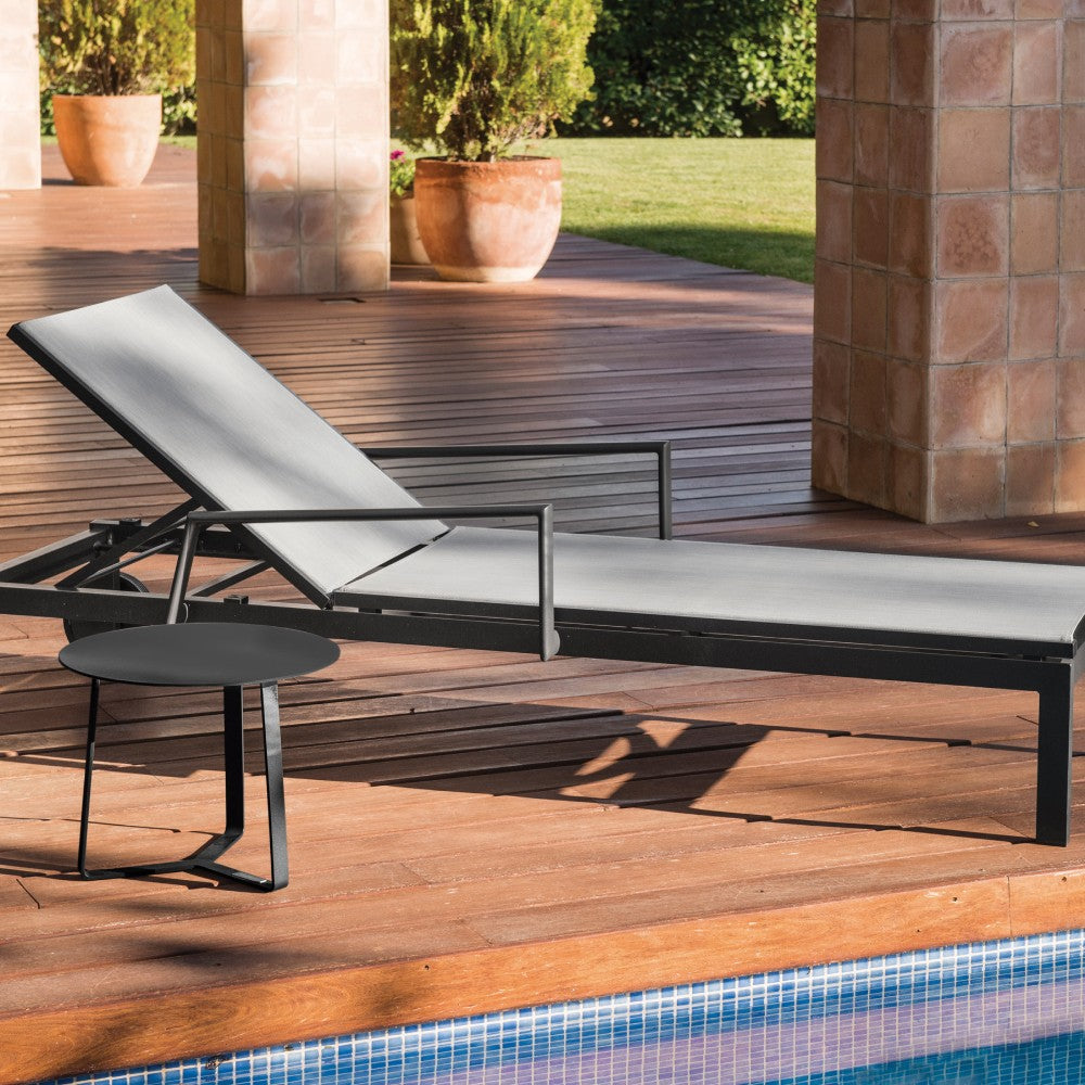York Deck Chair - Charcoal|Silverblack