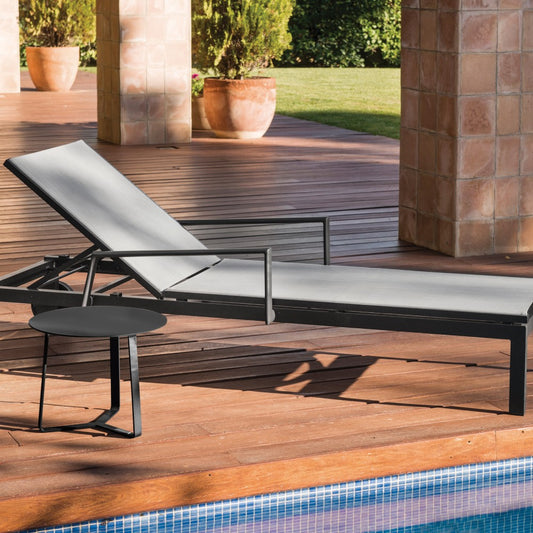 York Deck Chair - Charcoal|Silverblack
