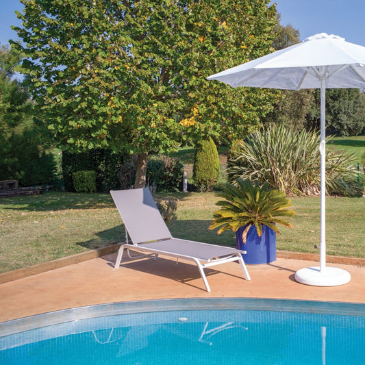 July Stackable Sunlounger - White|Silverblack