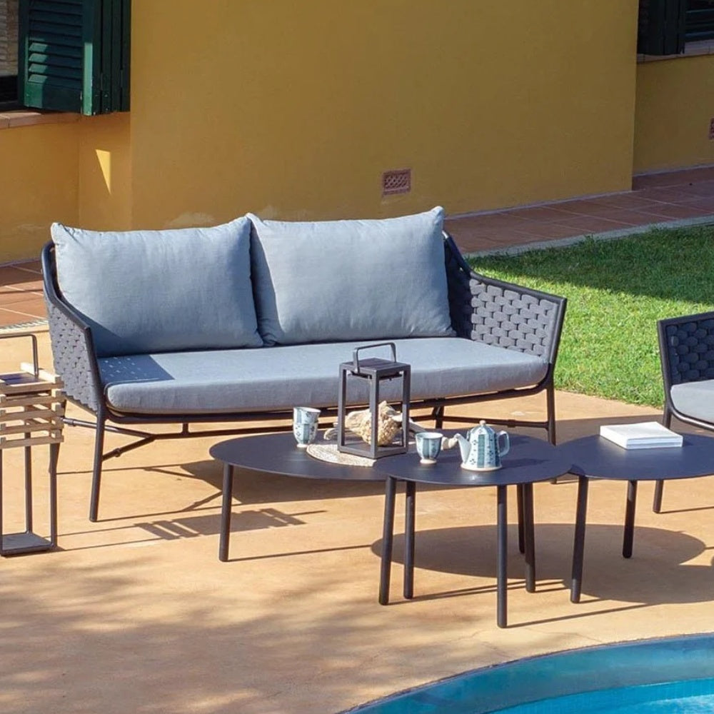 Rio 2-Seater Sofa - Black | Dark Grey