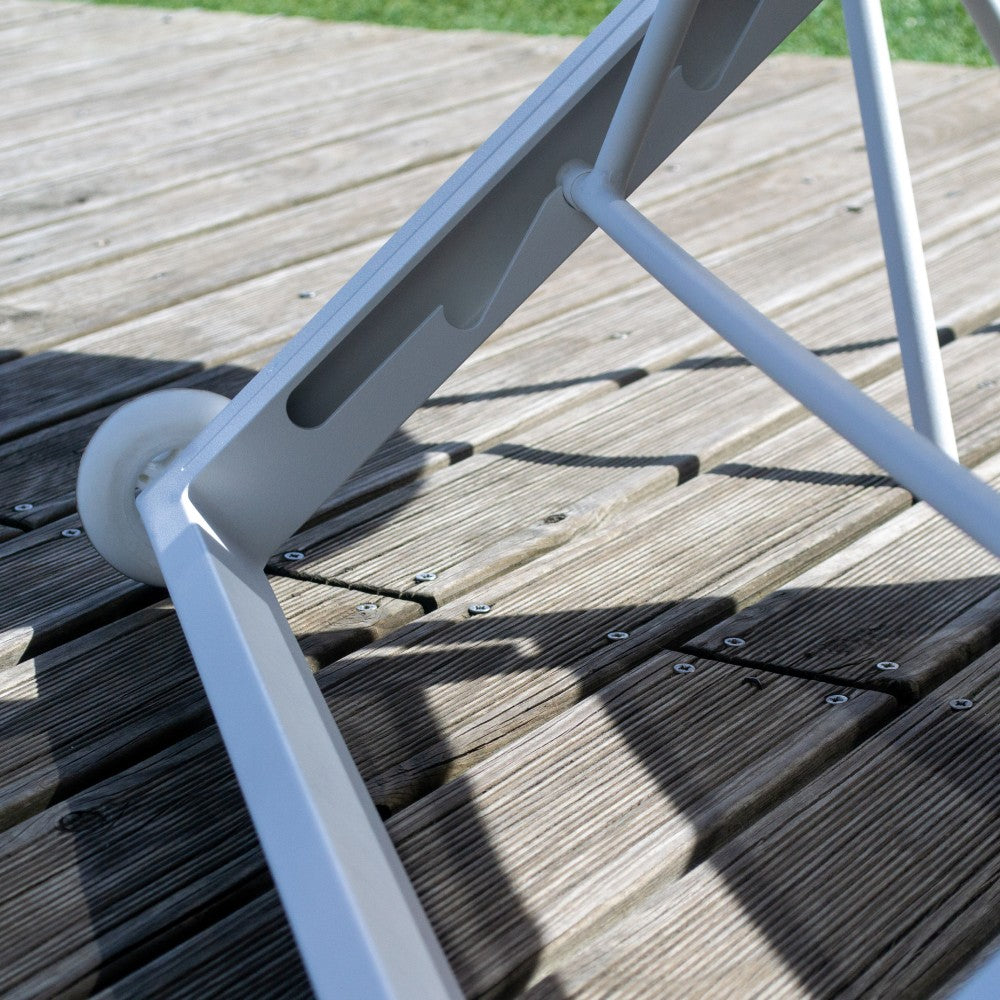 Cannes Stackable Sunlounger - White|Khaki
