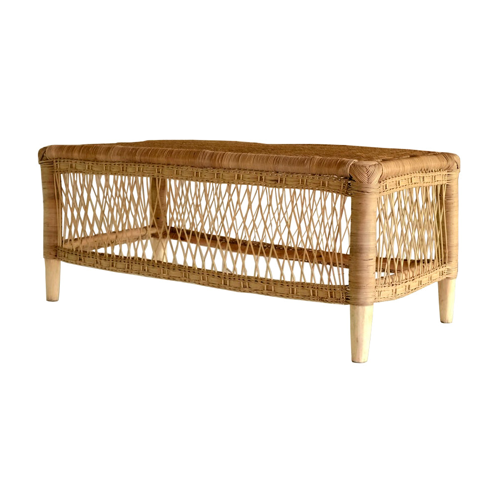 Malawi natural rattan bench 100 x 50 x 40 cm