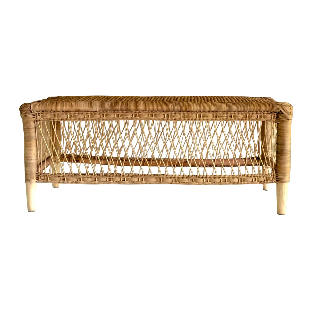 Malawi natural rattan bench 100 x 50 x 40 cm