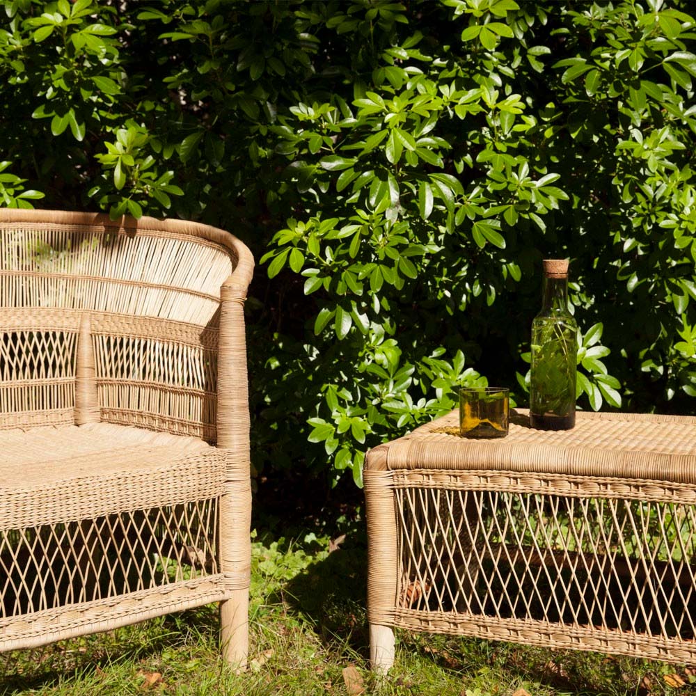 Malawi natural rattan bench 100 x 50 x 40 cm