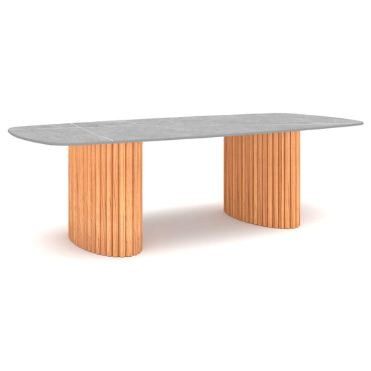 Dove Dining Table – Teak Natural | Armani Dark Grey