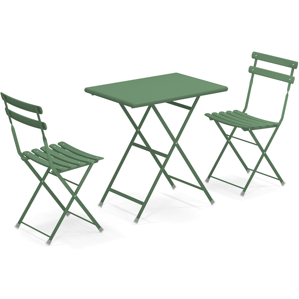 Arc en ciel Set 2 folding chairs 1 folding table - Miltary green
