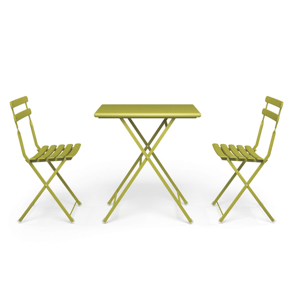 Arc en ciel Set 2 folding chairs 1 folding table - Miltary green