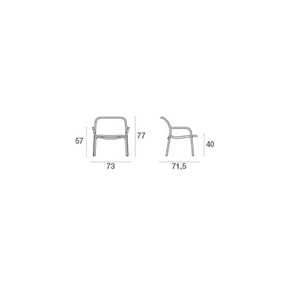 Yard Lounge Chair 73x71,5 cm - Black|grey black