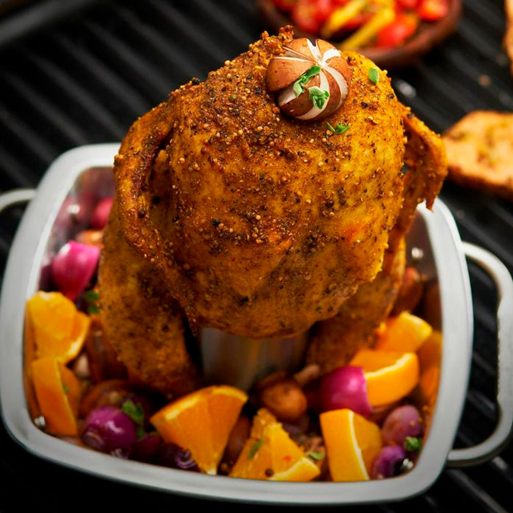 Stainless Steel Chicken Roaster with Pan