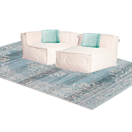 Silky Seat Pouf Lounge Set - Beige