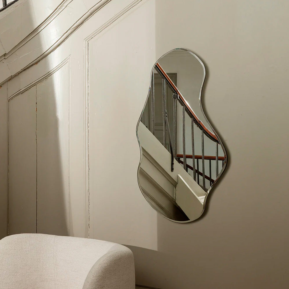 Pond Mirror Large - Dark Chrome