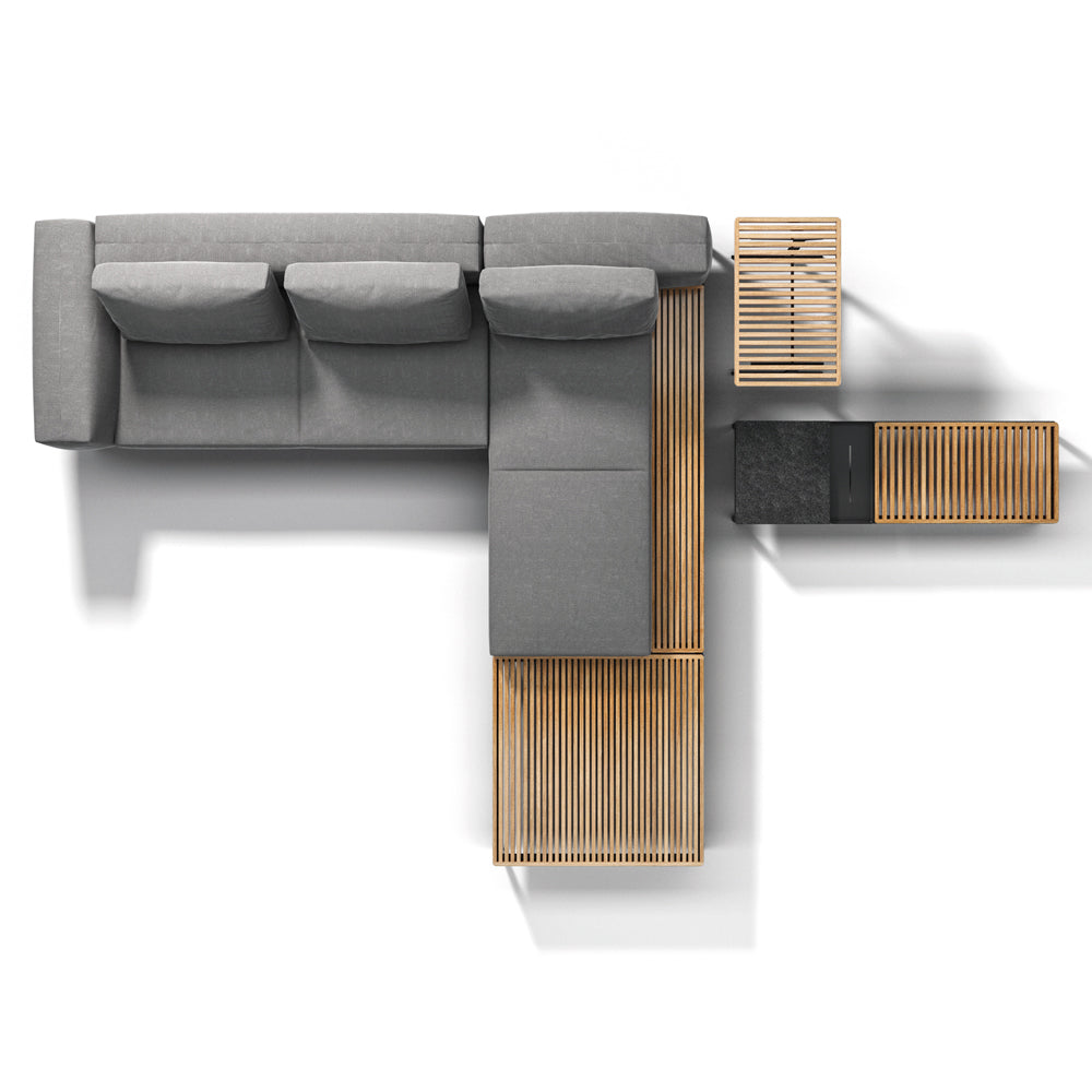 Grid Chaise Unit - Teak | Meteor