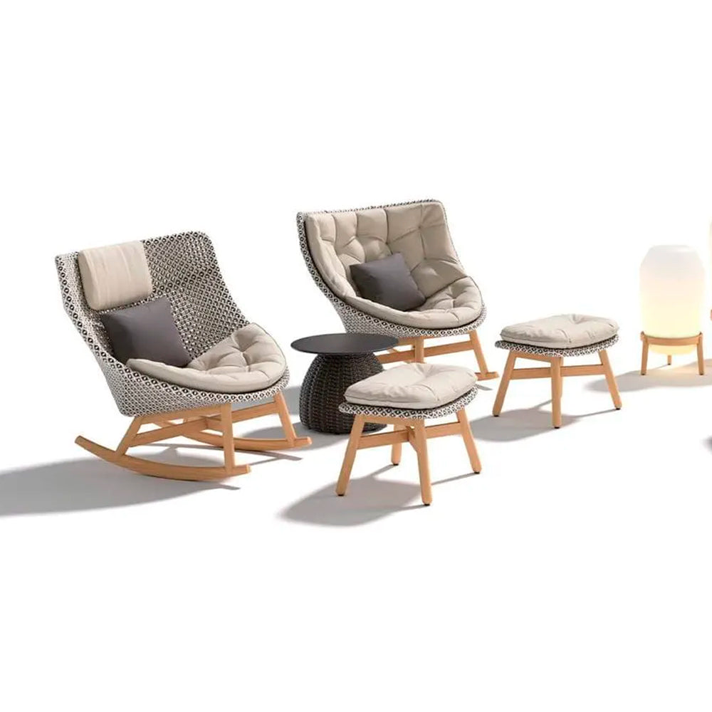 Mbrace Footstool with Teak Base - Arabica