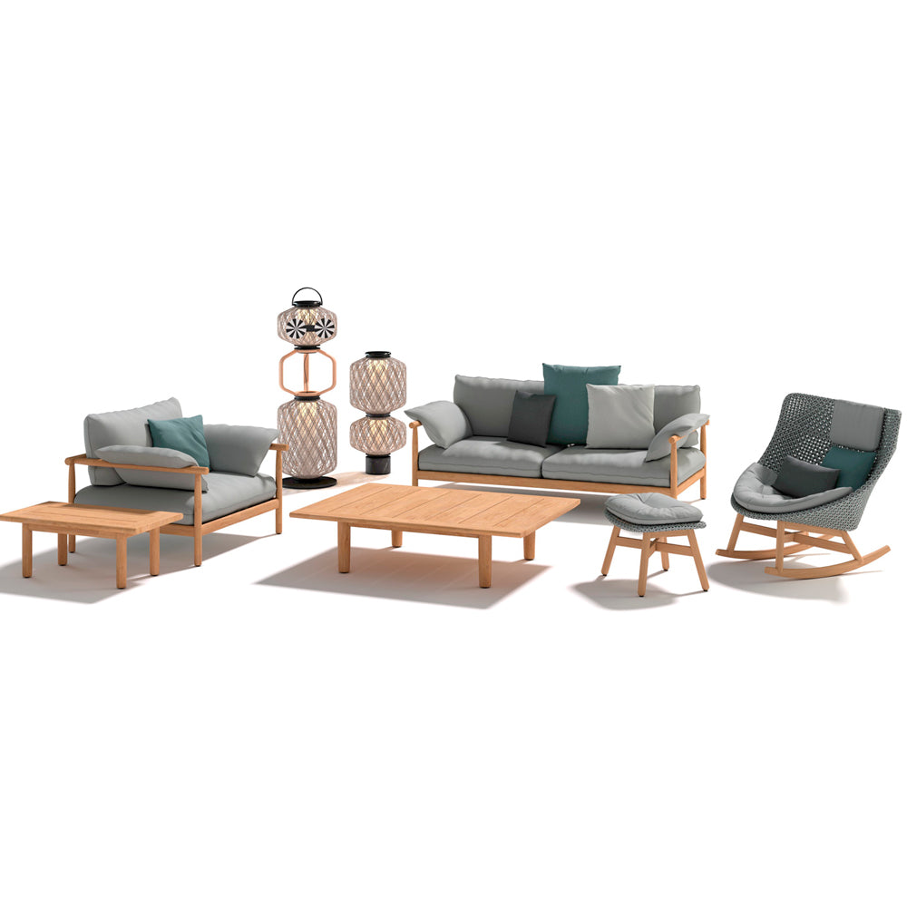 Mbrace Rocking Chair with Teak Base - Pepper