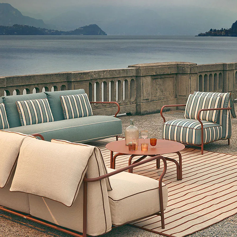 Salò Armchair with Seat and Backrest Cushion